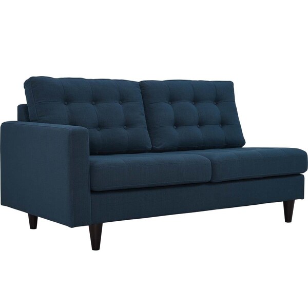 Modway Furniture 34 H x 34 W x 64.5 L in. Empress Left-Facing Upholstered Fabric Loveseat, Azure - EEI-2589-AZU