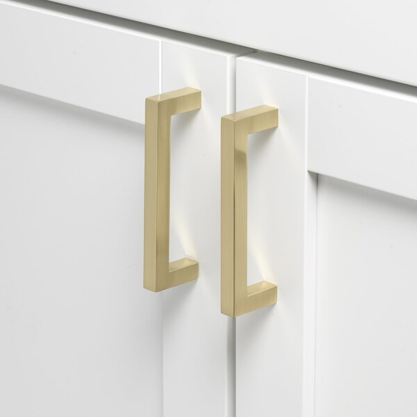 Gliderite Hardware 3-3/4 in. Center to Center Solid Square Bar Pull Champagne Gold - 21683-96-CHPG-1