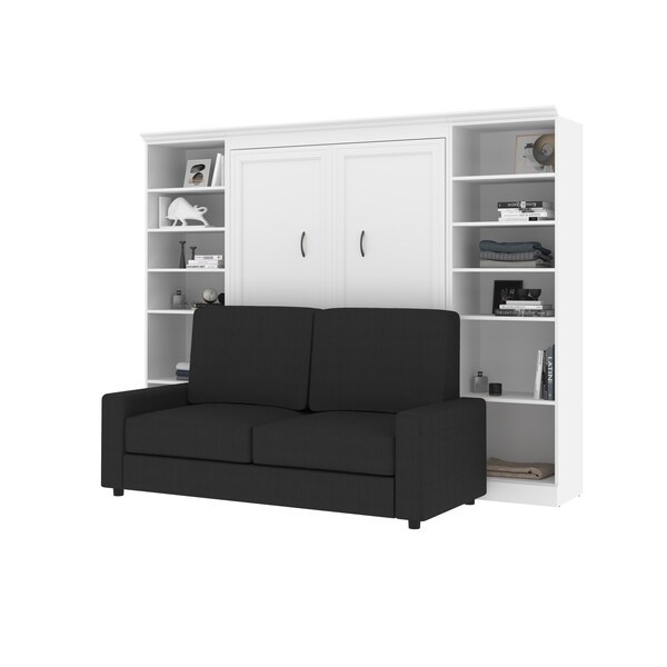Bestar Versatile Full Murphy Bed, Two Storage Units And A Sofa 109 in - 40791-000017