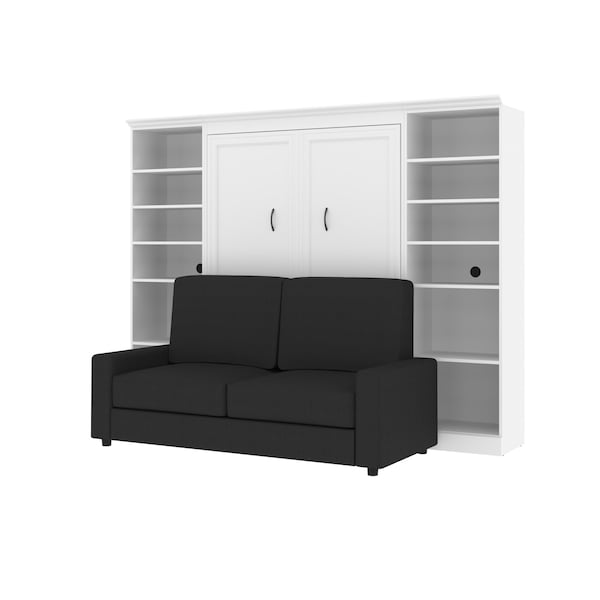 Bestar Versatile Full Murphy Bed, Two Storage Units And A Sofa 109 in - 40791-000017