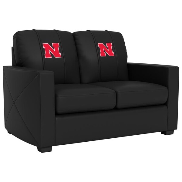 Dreamseat Silver Loveseat with Nebraska Cornhuskers Primary Logo - XZ7759003LSCDBK-PSCOL13205