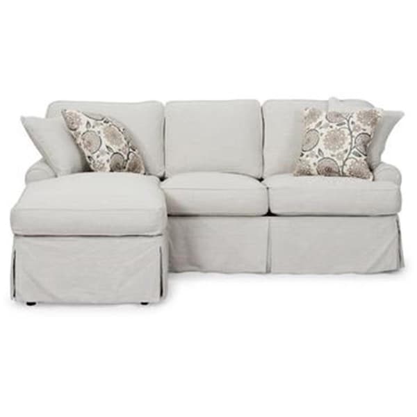Fine-Line Horizon Slipcovered Sleeper Sofa and Chaise in Light Gray - FI3197220