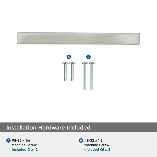 Amerock Monument 3-3/4 inch 96mm Center-to-Center Satin Nickel Cabinet Pull - 2000846
