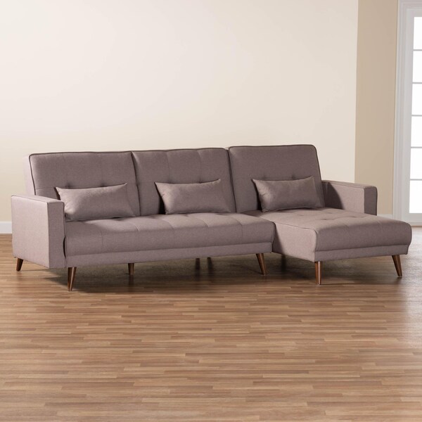 Baxton Studio Claire Contemporary Clay Fabric Upholstered Convertible Sofa Bed - 245-13754-ZORO