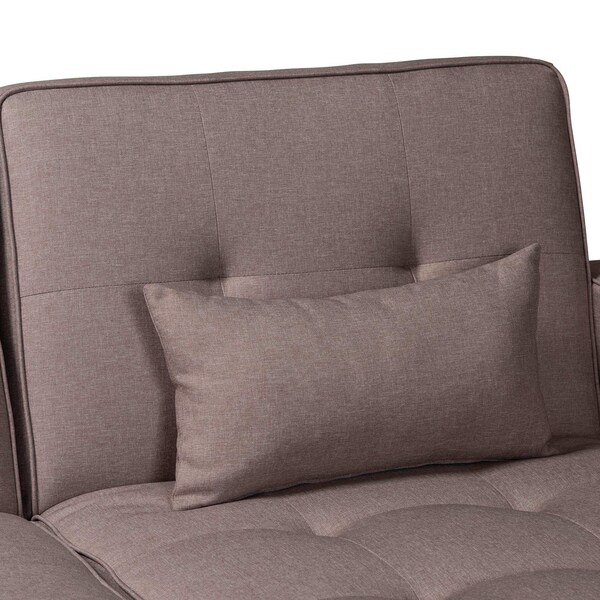 Baxton Studio Claire Contemporary Clay Fabric Upholstered Convertible Sofa Bed - 245-13754-ZORO