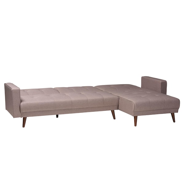 Baxton Studio Claire Contemporary Clay Fabric Upholstered Convertible Sofa Bed - 245-13754-ZORO