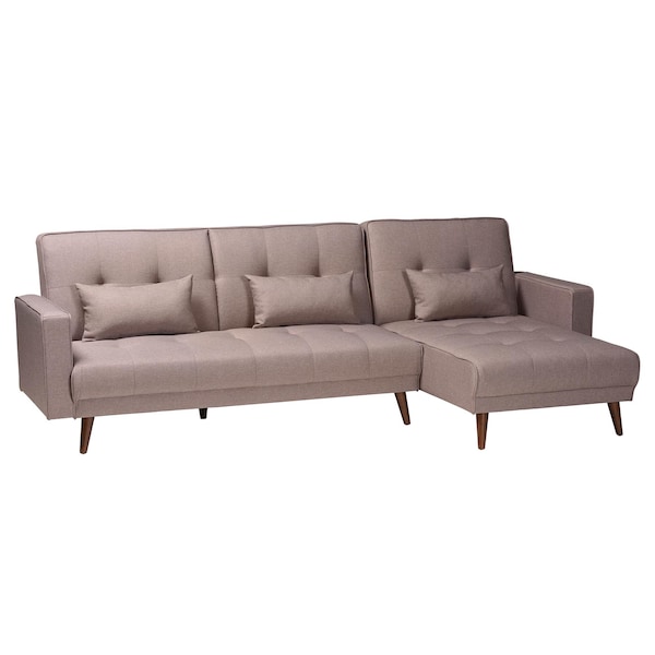 Baxton Studio Claire Contemporary Clay Fabric Upholstered Convertible Sofa Bed - 245-13754-ZORO