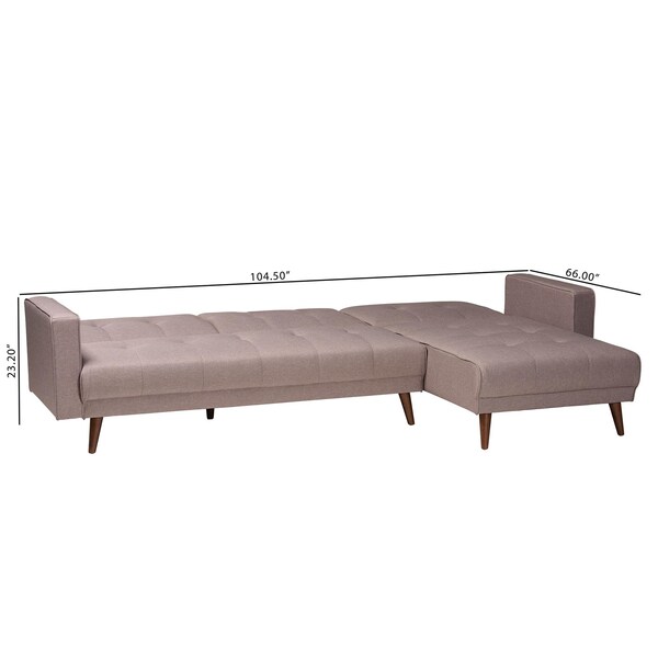 Baxton Studio Claire Contemporary Clay Fabric Upholstered Convertible Sofa Bed - 245-13754-ZORO