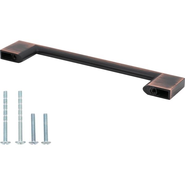 Designperfect 5-1/16'' Center-to-Center Square Cabinet Pull, Brushed Oil Rubbed Bronze, 10PK - DPA10S794ORB