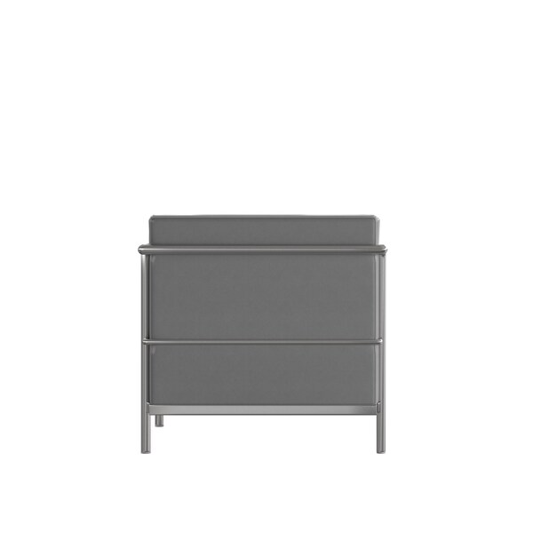 Flash Furniture Gray LeatherSoft Sofa with Double Bar Frame - ZB-REGAL-810-3-SOFA-GY-GG