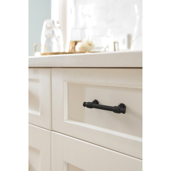 Amerock Winsome 3 inch 76mm Center-to-Center Matte Black Cabinet Pull - BP36770FB