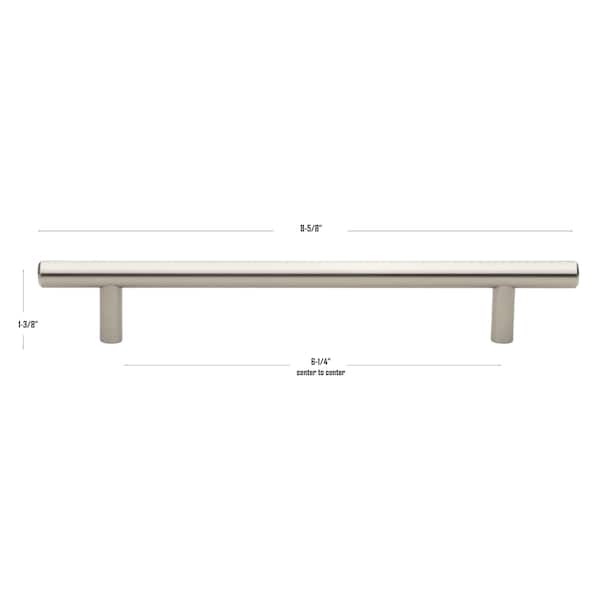 Gliderite Hardware 6-1/4 in. Center to Center Satin Nickel Solid Steel Bar Pull - 5003-160-SS, 5PK - 5003-160-SS-5