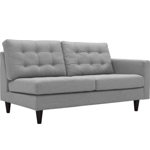 Modway Furniture 34 H x 34 W x 64.5 L in. Empress Right-Facing Upholstered Fabric Loveseat, Light Gray - EEI-2595-LGR