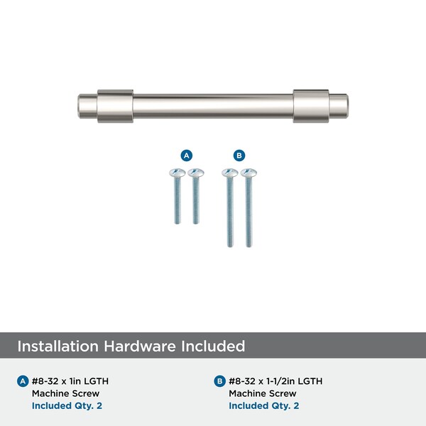 Amerock Destine 3 inch 76mm Center-to-Center Polished Nickel Cabinet Pull - BP37370PN