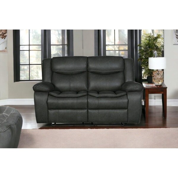 Homeroots Gray Loveseat 64 x 36 x 40 in. - 366300
