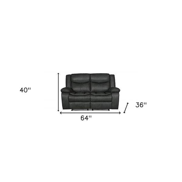 Homeroots Gray Loveseat 64 x 36 x 40 in. - 366300