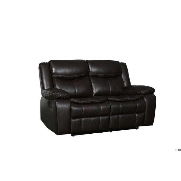 Homeroots Brown Loveseat 64 x 36 x 40 in. - 366305