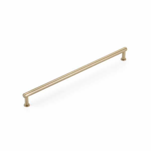 Schaub 12in Center to Center Pub House Cabinet Pull Signature Satin Brass Finish - 5112-SSB