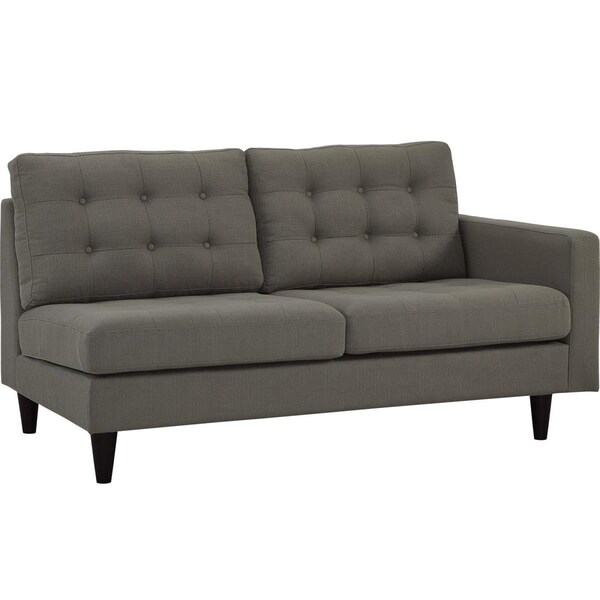 Modway Furniture 34 H x 34 W x 64.5 L in. Empress Right-Facing Upholstered Fabric Loveseat, Gray - EEI-2595-GRA