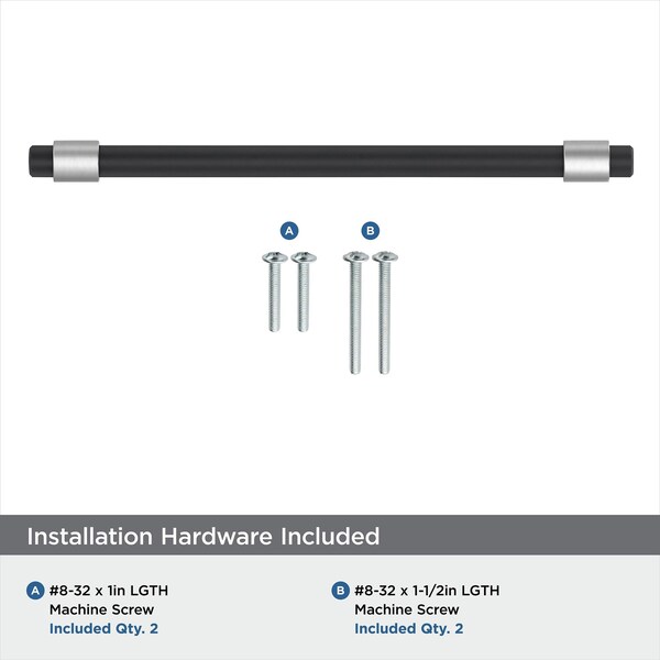 Amerock Mergence 6-5/16 in 160 mm Center-to-Center Polished Chrome/Matte Black Cabinet Pull - BP36860FB26