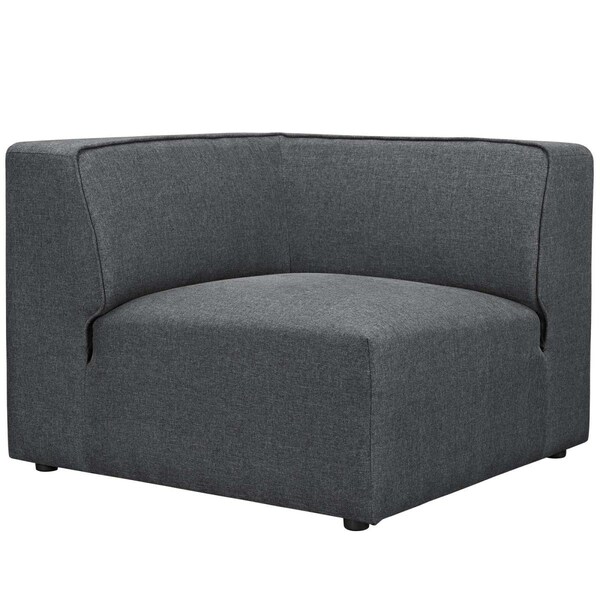 Modway Furniture 27 H x 37 W x 37 D in. Mingle Corner Sofa, Gray - EEI-2728-GRY