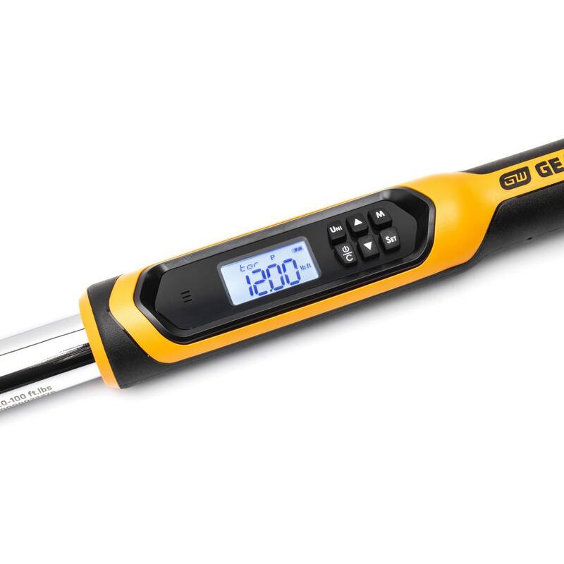 GEARWRENCH 3/8 in. Drive 10-100 ft./lbs. Flex-Head Electronic Torque Wrench with Angle - 85078