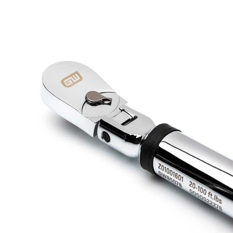 GEARWRENCH 3/8 in. Drive 10-100 ft./lbs. Flex-Head Electronic Torque Wrench with Angle - 85078