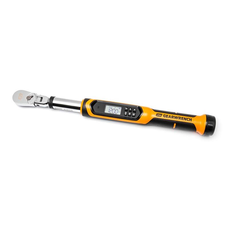 GEARWRENCH 3/8 in. Drive 10-100 ft./lbs. Flex-Head Electronic Torque Wrench with Angle - 85078