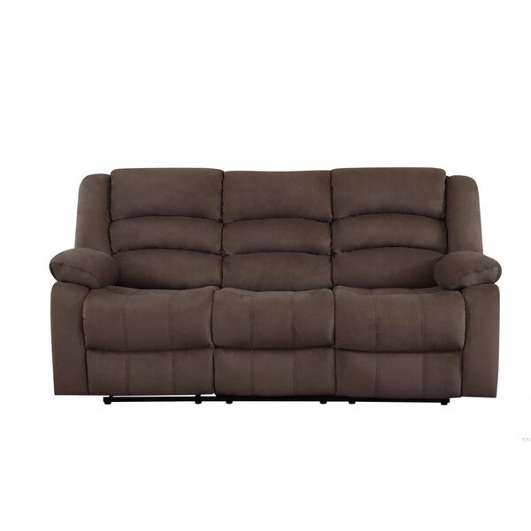 Homeroots 60 x 35 x 40 in. Modern Brown Leather Sofa & Loveseat - 343875