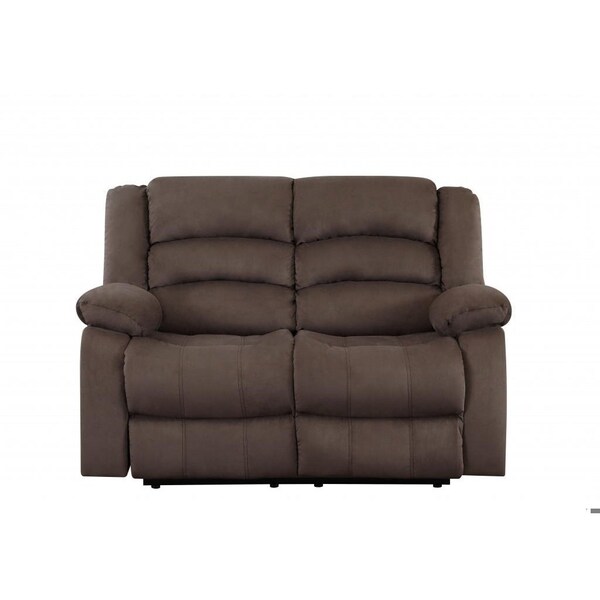 Homeroots 60 x 35 x 40 in. Modern Brown Leather Sofa & Loveseat - 343875