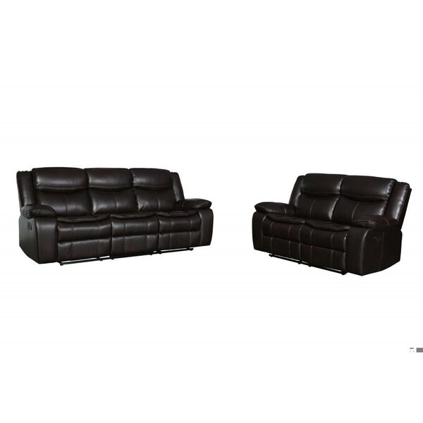 Homeroots Brown Sofa Loveseat 150 x 72 x 80 in. - 366307