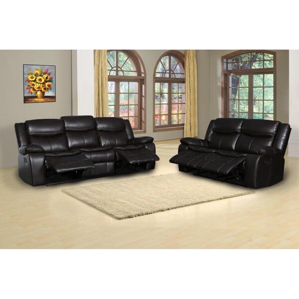 Homeroots Brown Sofa Loveseat 150 x 72 x 80 in. - 366307