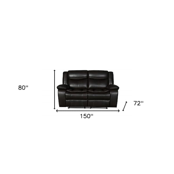 Homeroots Brown Sofa Loveseat 150 x 72 x 80 in. - 366307