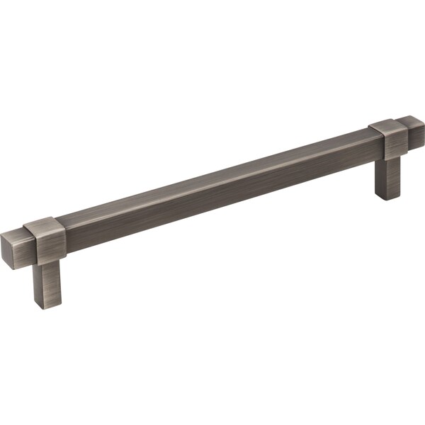 Jeffrey Alexander 160 mm Center-to-Center Brushed Pewter Square Zane Cabinet Pull - 293-160BNBDL