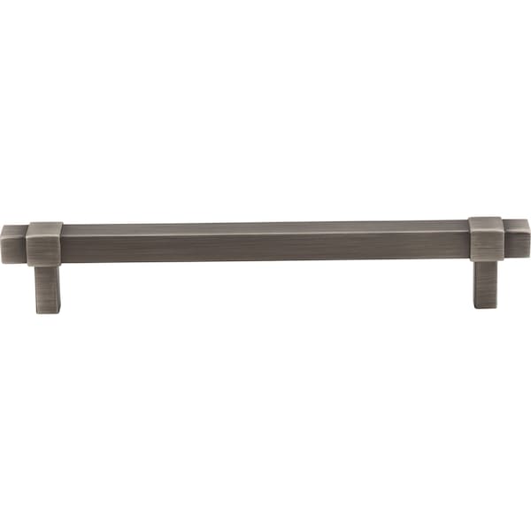 Jeffrey Alexander 160 mm Center-to-Center Brushed Pewter Square Zane Cabinet Pull - 293-160BNBDL