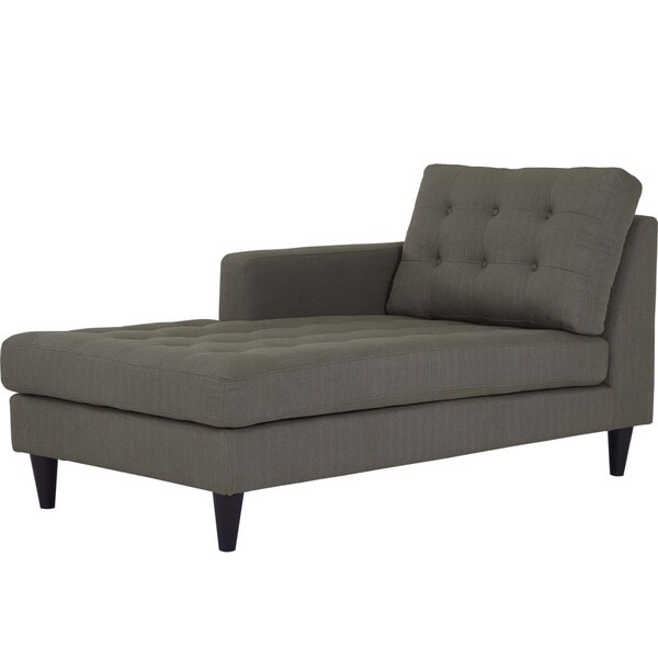 Modway Furniture 35.5 H x 35.0 W x 63.5 L in. Empress Left-Arm Upholstered Fabric Chaise, Gray - EEI-2596-GRA