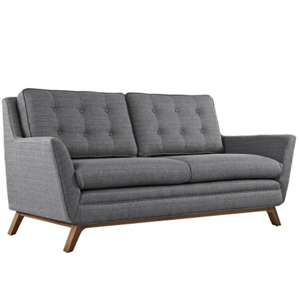 East End Imports Beguile Fabric Loveseat- Gray - EEI-1799-DOR