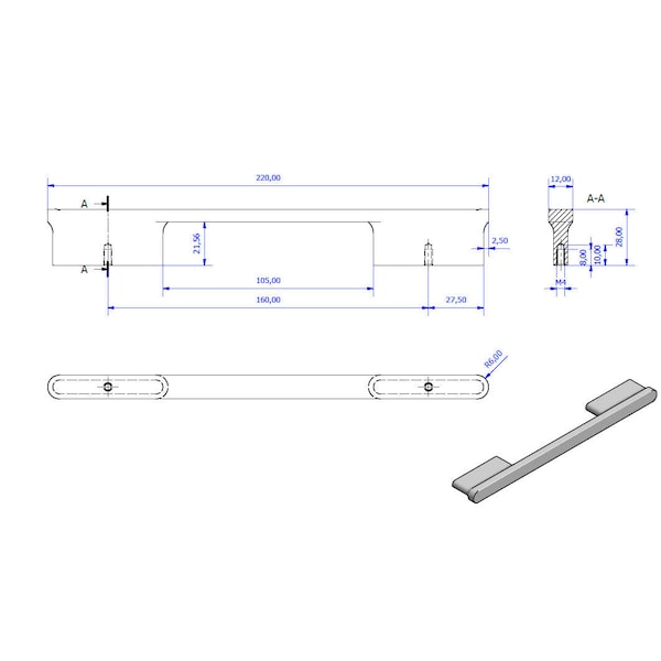 Richelieu 6 5/16 in (160 mm) Center-to-Center Brushed Black Nickel Contemporary Cabinet Pull - 863616092