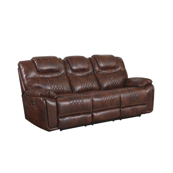 Sunset Trading Diamond Power Dual Reclining Sofa Brown Leather Gel - SU-ZY5018A003-H246