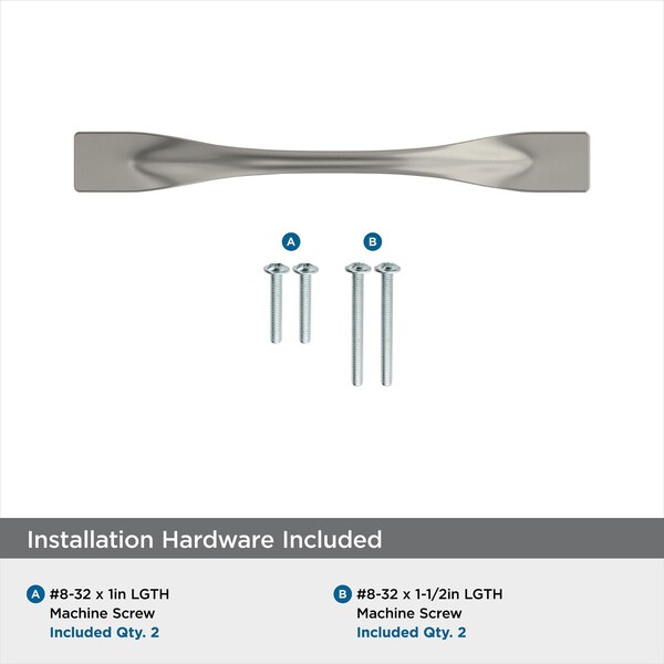 Amerock Uprise 3-3/4 in 96 mm Center-to-Center Satin Nickel Cabinet Pull - BP36917G10