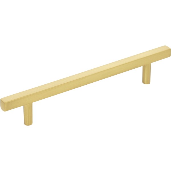 Jeffrey Alexander 128 mm Center-to-Center Brushed Gold Square Dominique Cabinet Bar Pull - 845-128BG