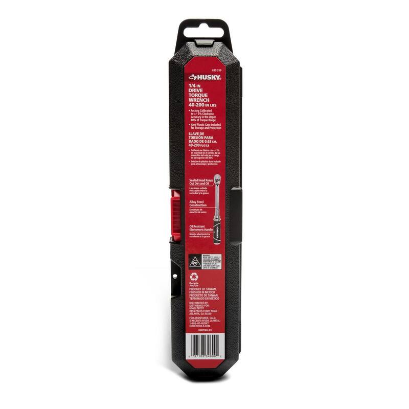 Husky 40 in./lbs. to 200 in./lbs. 1/4 in. Drive Torque Wrench - H4DTWA-03