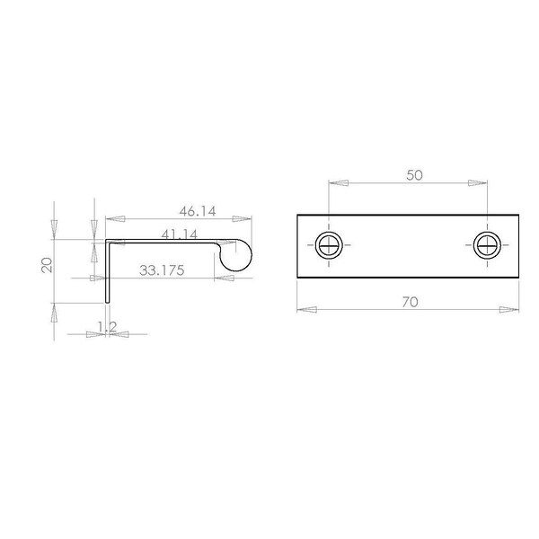 Richelieu 2-inch (50 mm) Center to Center Champagne Bronze Contemporary Edge Pull - BP969650CHBRZ