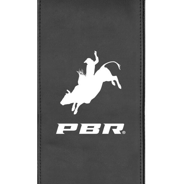 Dreamseat Silver Sofa with Professional Bull Riders Silhouette Logo - XZ7759001SOCDBK-PSPBR0004