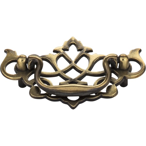 Elements By Hardware Resources 3" Center-to-Center Brushed Antique Brass Baroque Kingsport Cabinet Drop Pull - WP150-AB