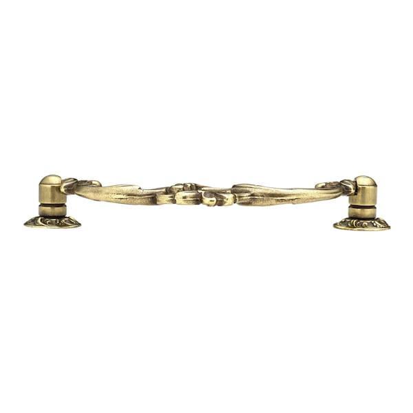 Richelieu 4-1/4 in. (108 mm) Center-to-Center Burnished Brass Traditional Pendant and Ring Pull - BP3004108BB