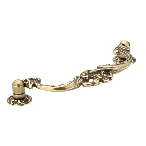 Richelieu 4-1/4 in. (108 mm) Center-to-Center Burnished Brass Traditional Pendant and Ring Pull - BP3004108BB