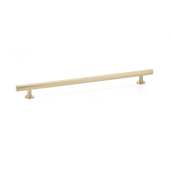 Emtek Freestone Cabinet Pull with 12 in Center to Center Satin Brass Finish - 86678US4