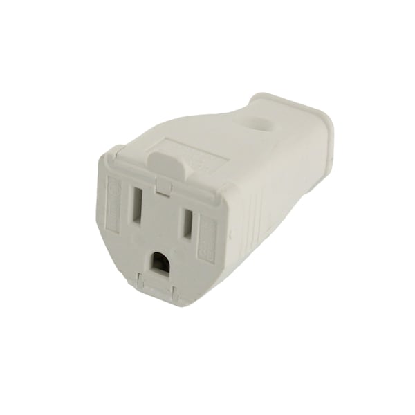Leviton ELECTRICAL PLUGS 5-15R CLAMPTITE CORD CONN WHITE - 3W102-WH