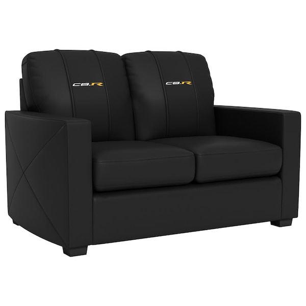 Dreamseat Silver Loveseat with C8R Logo - XZ7759003LSCDBK-PSGMC61115